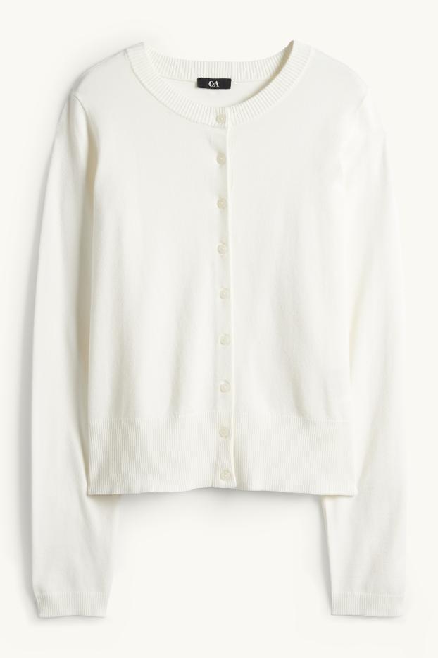 Damen - Strickjacke - weiß