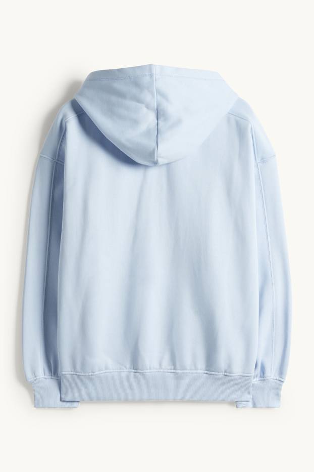 Děti - dívky - Mikina s kapucí - světle modrá