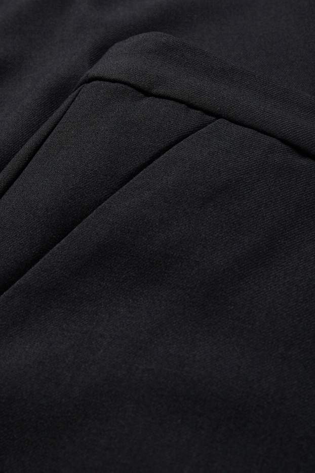 Femmes - Pantalon de toile - mid waist - tapered fit - noir