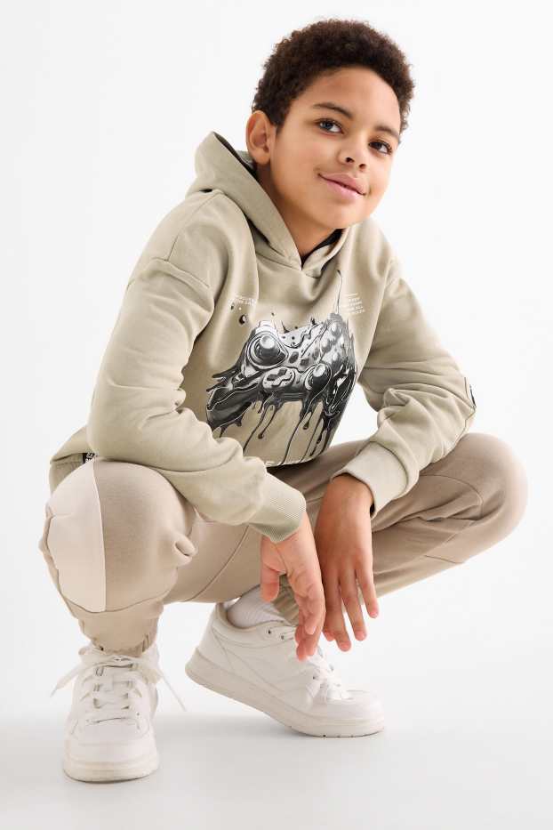 Kinder Buben - Gaming-Controller - Hoodie - beige