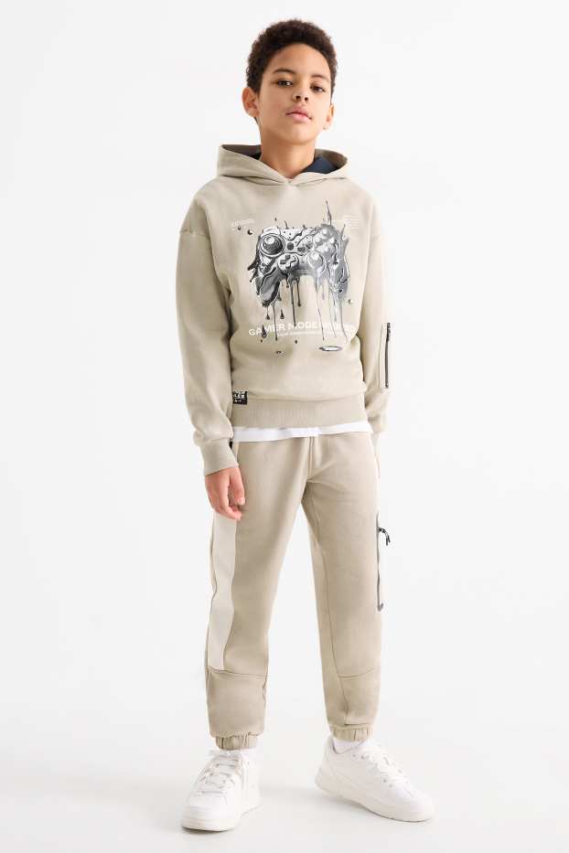 Enfants garçons - Pantalon de jogging cargo - beige