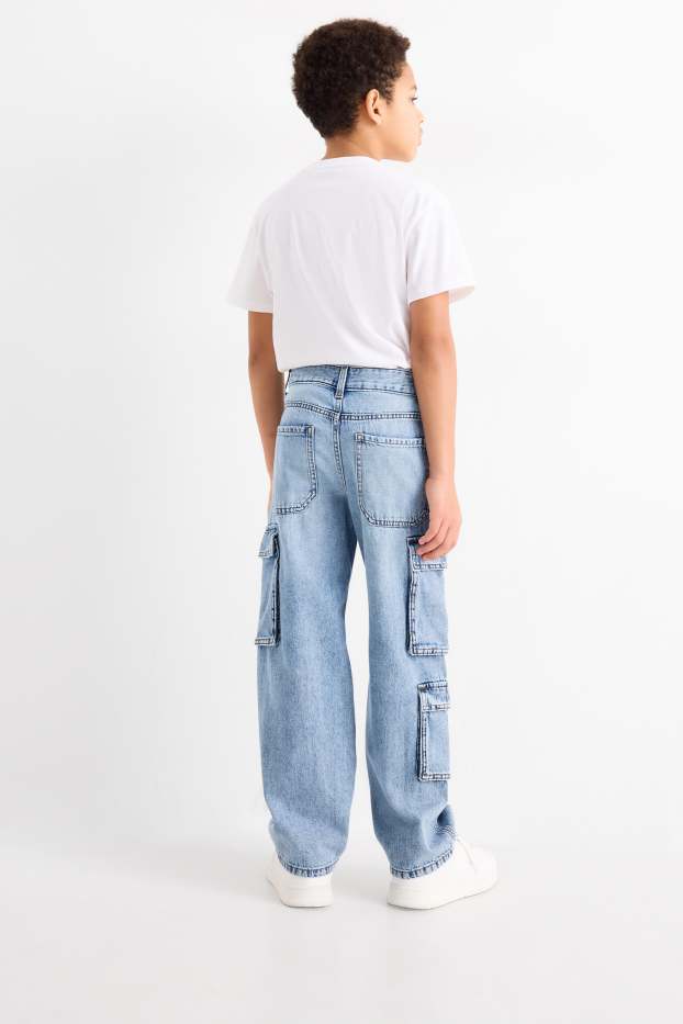 Copii - Băieți - Cargo jeans - denim-albastru deschis
