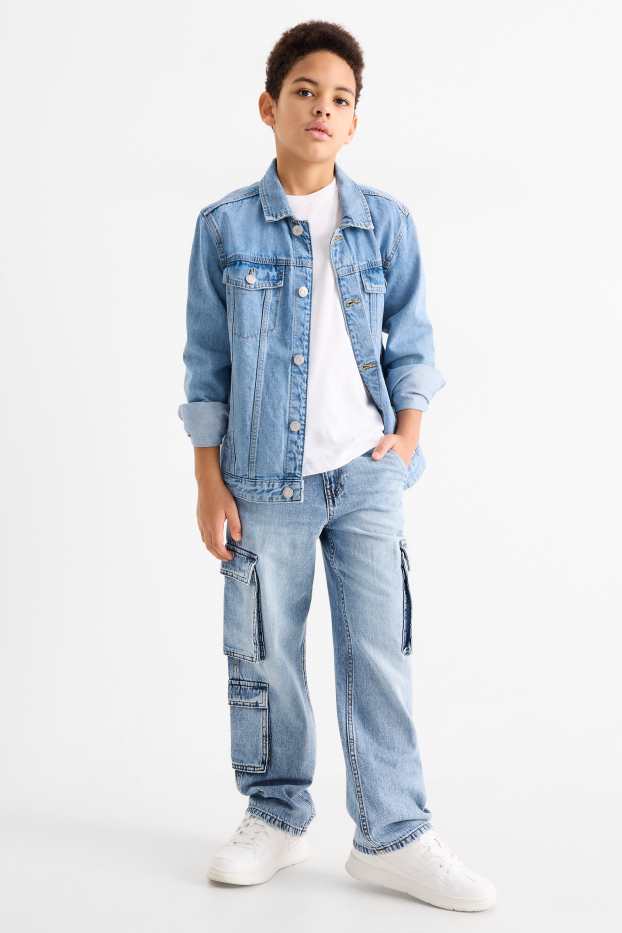 Copii - Băieți - Cargo jeans - denim-albastru deschis