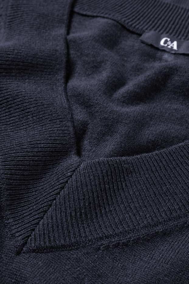 Dona - Jersei amb el coll en punta - blau fosc