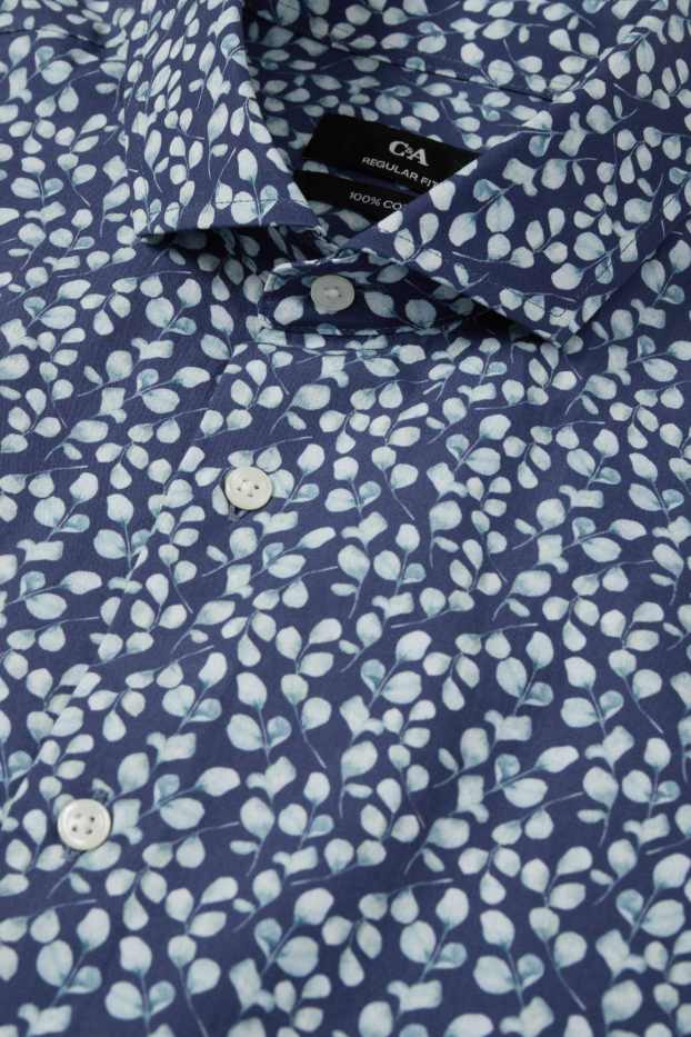 Uomo - Camicia business - regular fit - colletto alla francese - fantasia - blu scuro