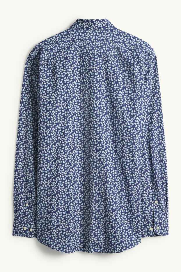 Uomo - Camicia business - regular fit - colletto alla francese - fantasia - blu scuro