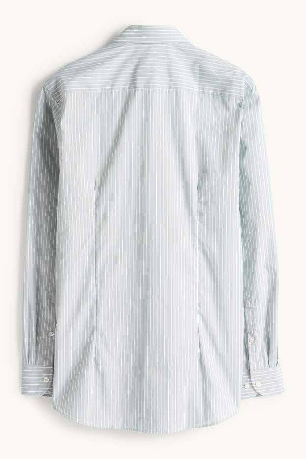 Home - Camisa formal - slim fit - Kent - no requereix planxada - de ratlles - verd clar