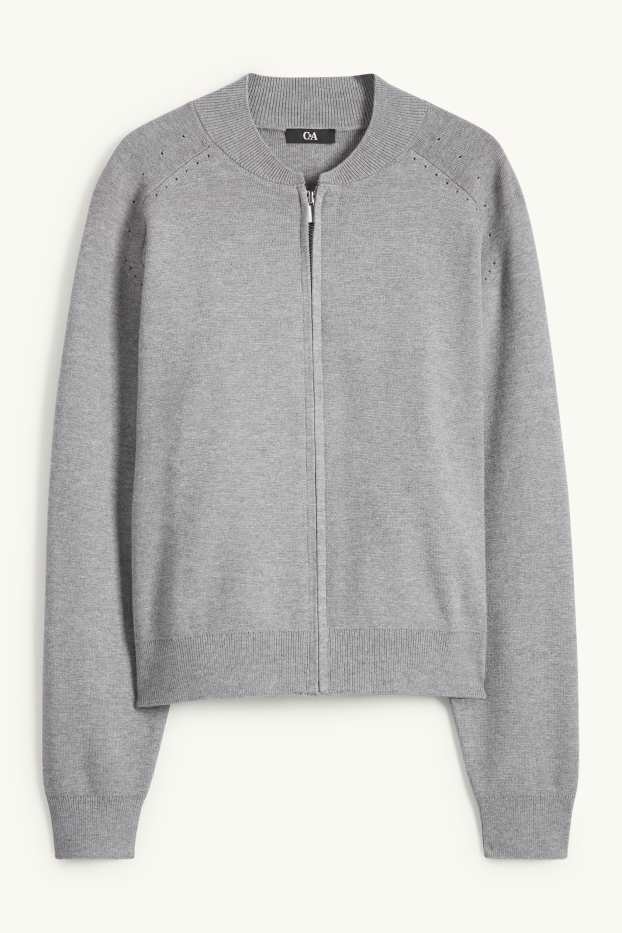 Dames - Vest - licht grijs-mix