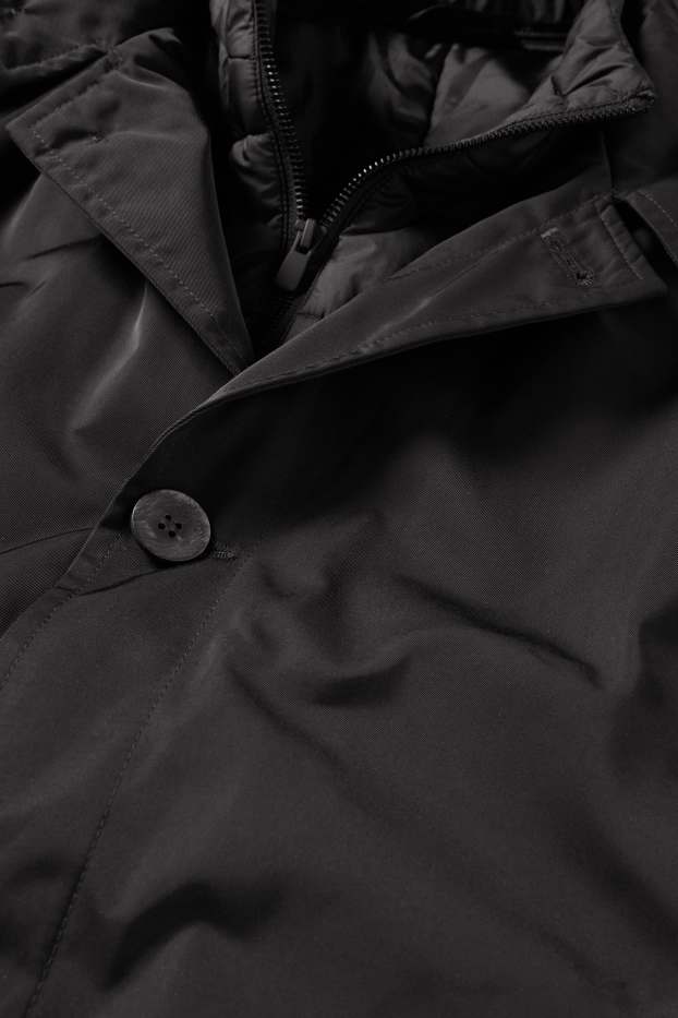 Uomo - Cappotto - foderato - idrorepellente - nero
