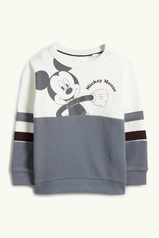 Bébés garçons - Mickey Mouse - tenue bébé - côtelée - 2 pièces - gris