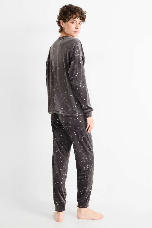 Women - Winter pyjamas - patterned - Mickey Mouse - gray