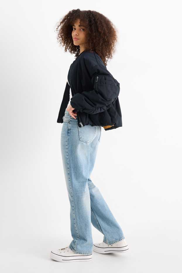 Damen - Straight Jeans - Low Waist - helljeansblau