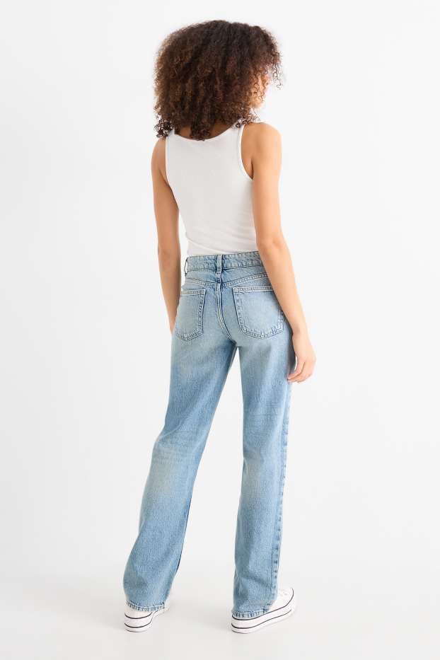 Damen - Straight Jeans - Low Waist - helljeansblau