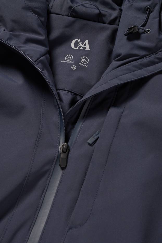 Femmes - Veste à capuche - doublée - déperlante - bleu foncé