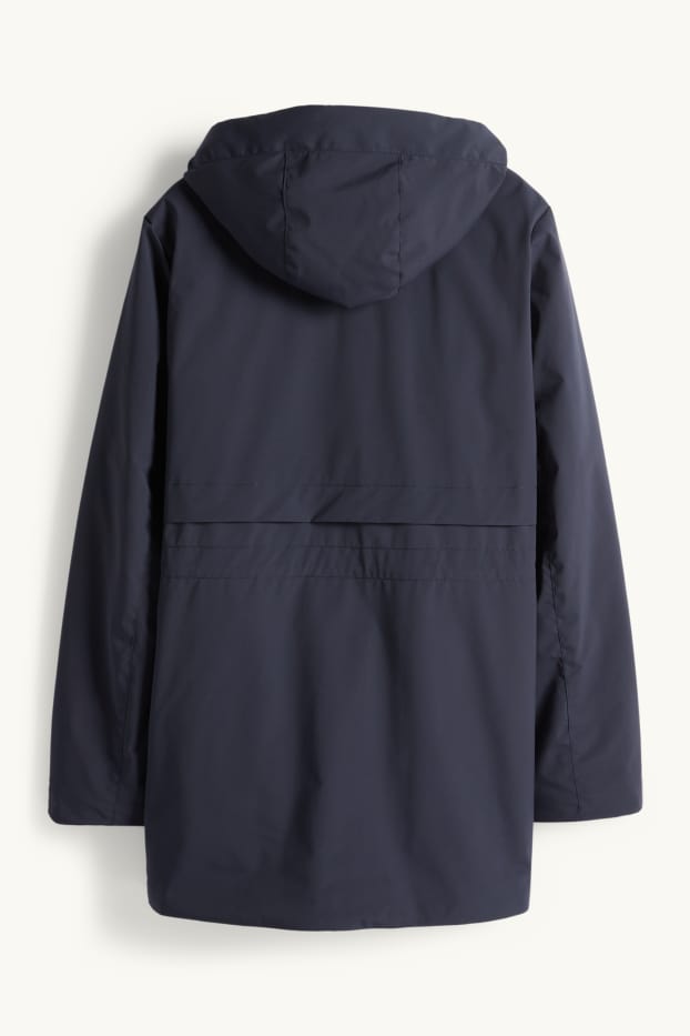 Femmes - Veste à capuche - doublée - déperlante - bleu foncé