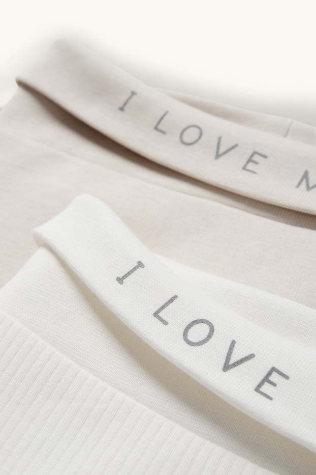 Unisex - Set van 2 - beertje - baby-pyjamabroek - licht beige