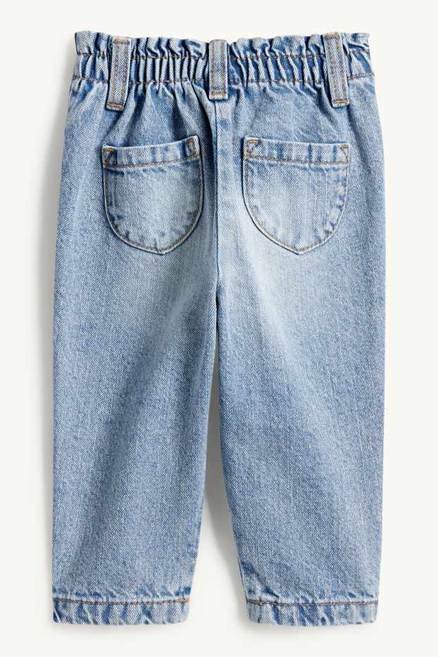 Bébés filles - Petites fleurs - jean bébé - jean bleu clair