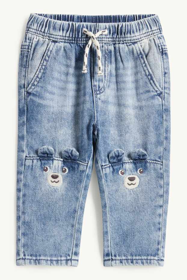 Bebeluși - băieți - Ursuleți - jeans bebeluși - denim-albastru deschis