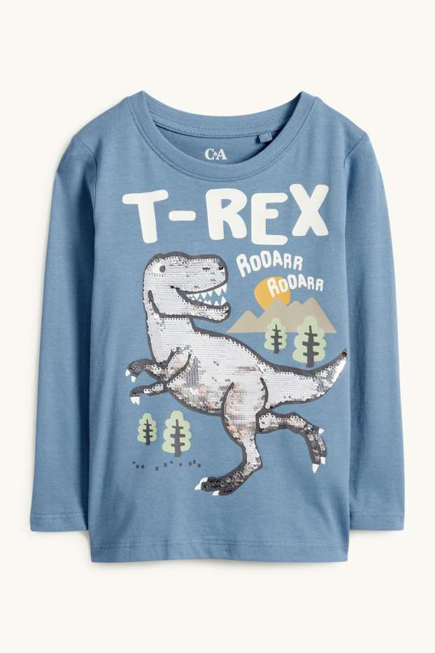 Nen - Paquet de 2 - dinosaure - samarreta de màniga llarga - blau