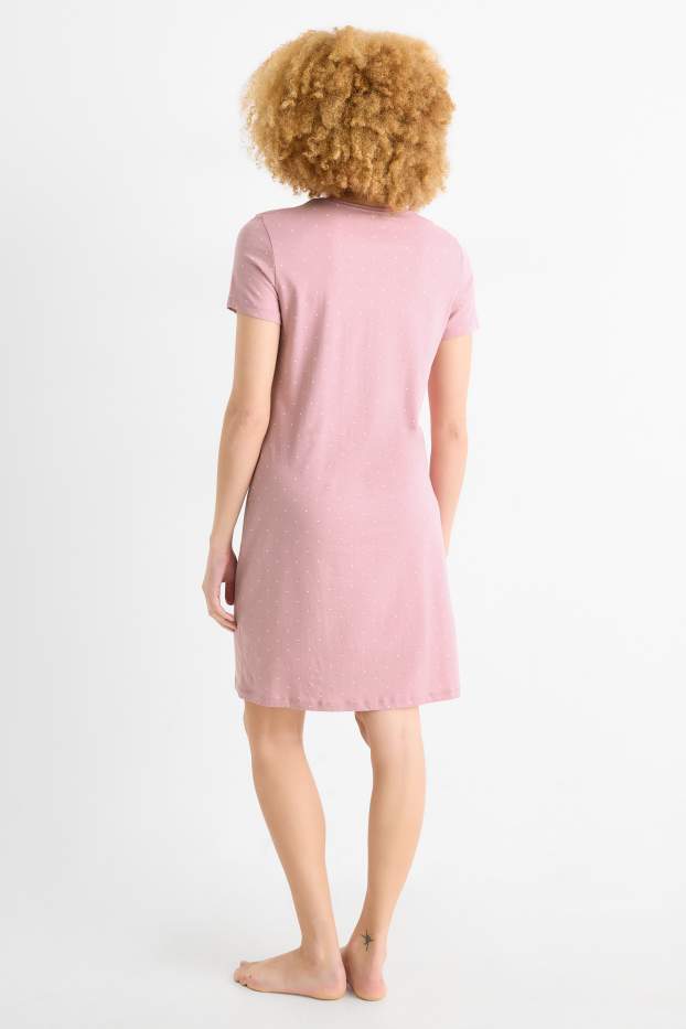 Dona - Camisa de dormir - de piquets - rosa fosc