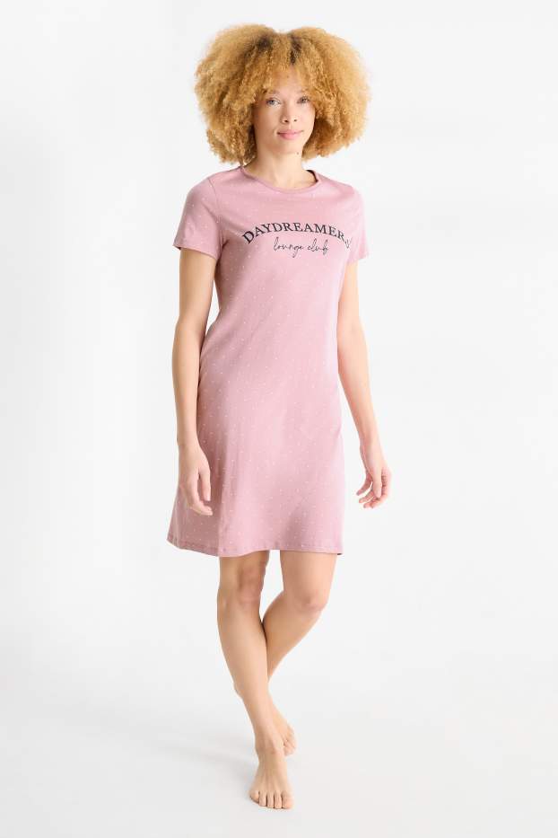 Dona - Camisa de dormir - de piquets - rosa fosc