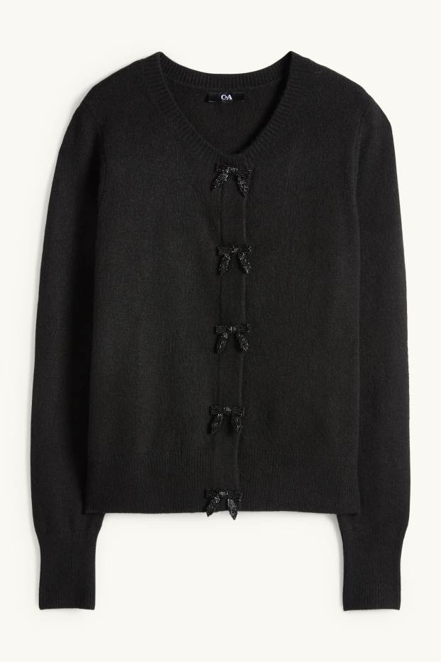 Damen - Strickjacke - schwarz
