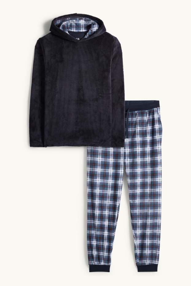 Herren - Fleece-Pyjama - dunkelblau