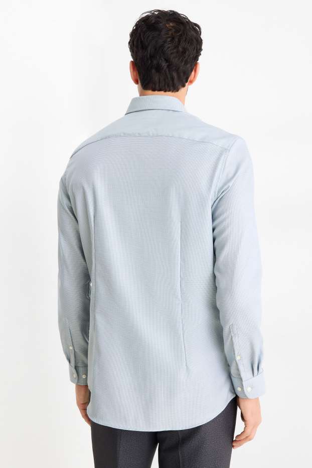 Hommes - Chemise de bureau - slim fit - col cutaway - facile à repasser - bleu clair