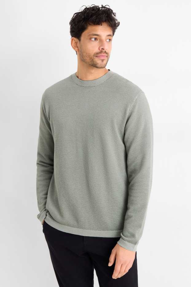 Uomo - Maglione - tramato - verde