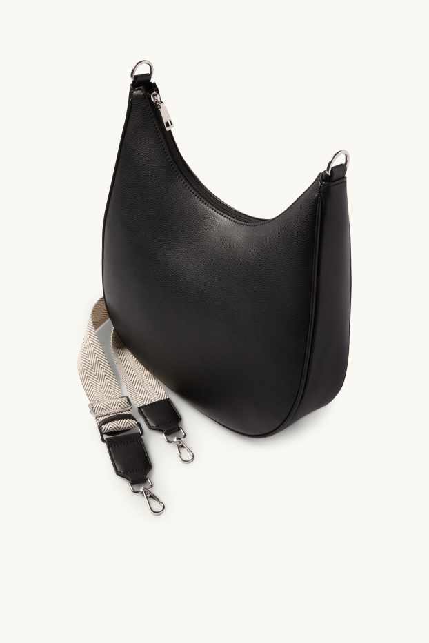 Dames - Schoudertas met afneembare draagriem - imitatieleer - zwart