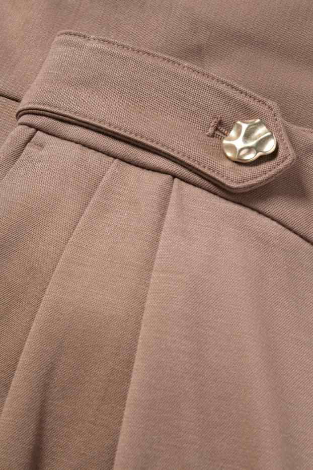 Damen - Jersey-Hose - High Waist - Barrel Leg - hellbraun