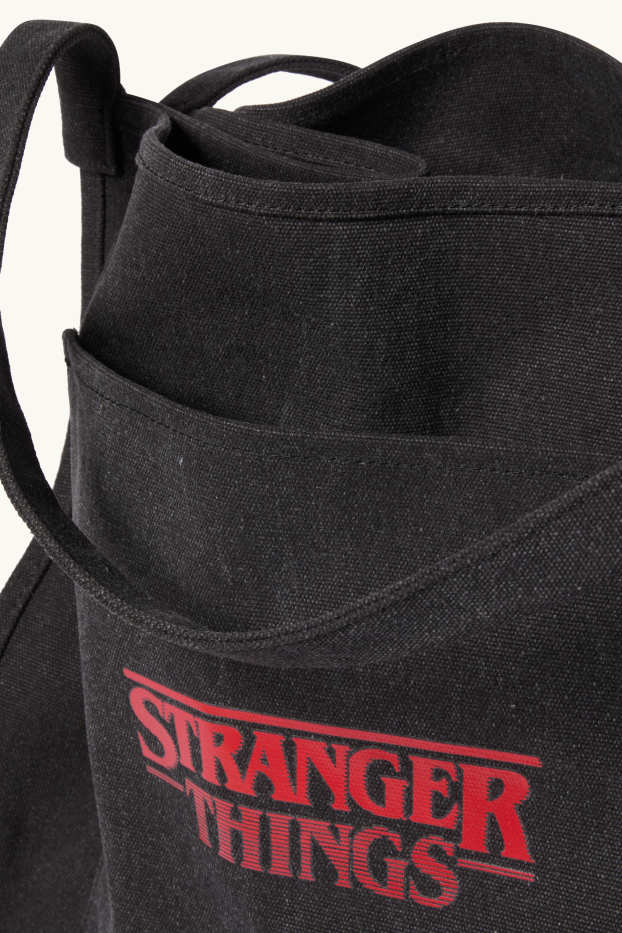 Dámské - Velká kabelka shopper - Stranger Things - černá