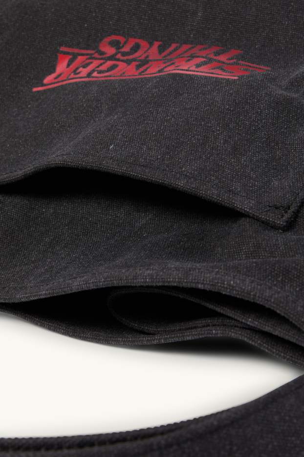 Dámské - Velká kabelka shopper - Stranger Things - černá