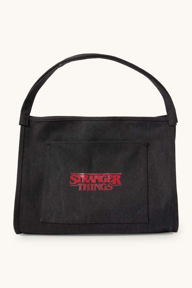 Dámské - Velká kabelka shopper - Stranger Things - černá
