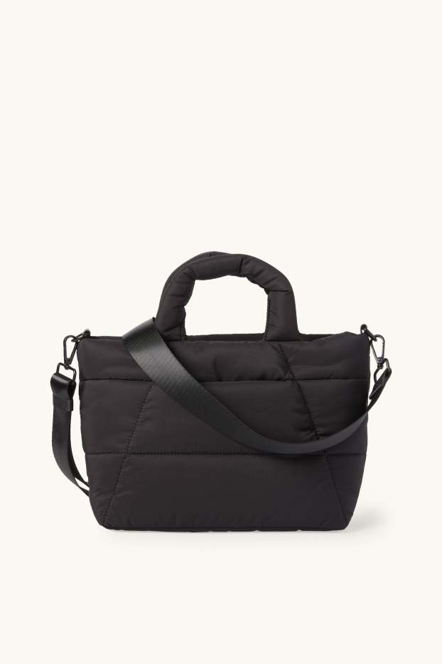 Dona - Bossa shopper gran embuatada amb la corretja extraïble - negre