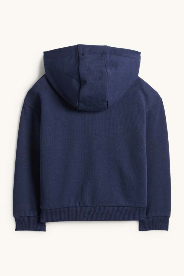 Bambine - Cuore - felpa con zip e cappuccio - blu scuro