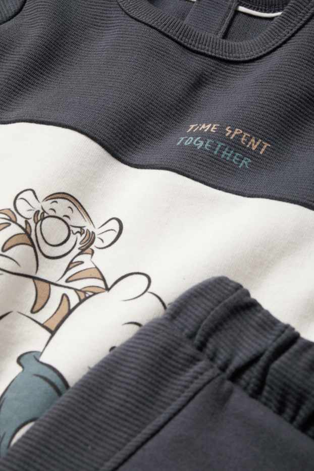 Baby Jungen - Winnie Puuh - Baby-Outfit - gerippt - 2 teilig - dunkelgrau