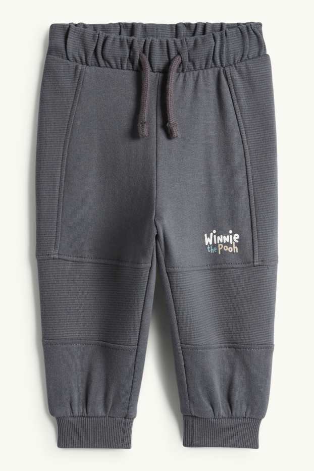 Baby Jungen - Winnie Puuh - Baby-Outfit - gerippt - 2 teilig - dunkelgrau