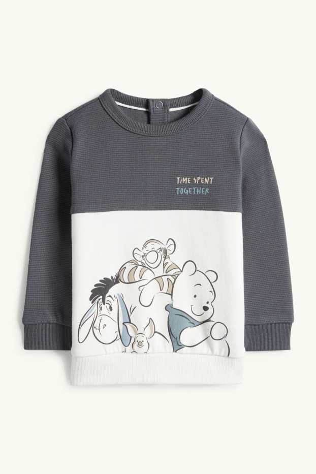 Baby Jungen - Winnie Puuh - Baby-Outfit - gerippt - 2 teilig - dunkelgrau