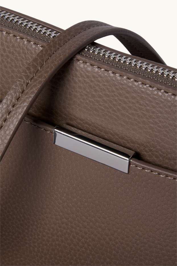 Donna - Borsa a tracolla - similpelle - marrone scuro