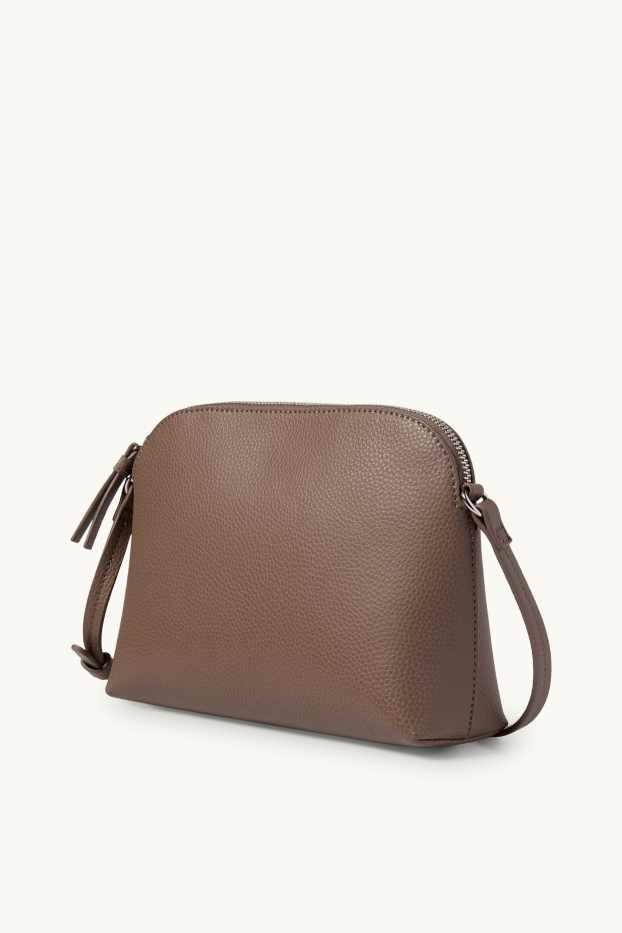 Donna - Borsa a tracolla - similpelle - marrone scuro