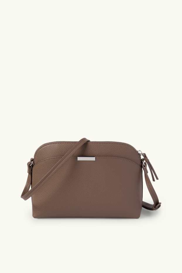 Donna - Borsa a tracolla - similpelle - marrone scuro