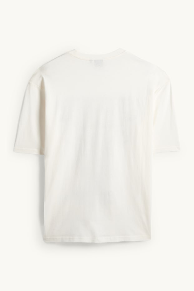 Mężczyźni - T-Shirt - oversize - Stranger Things - kremowobiały