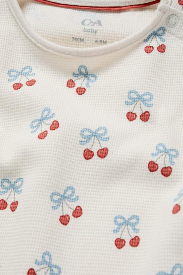 Baby Girls - Cherry - baby sweatshirt - textured - cremewhite