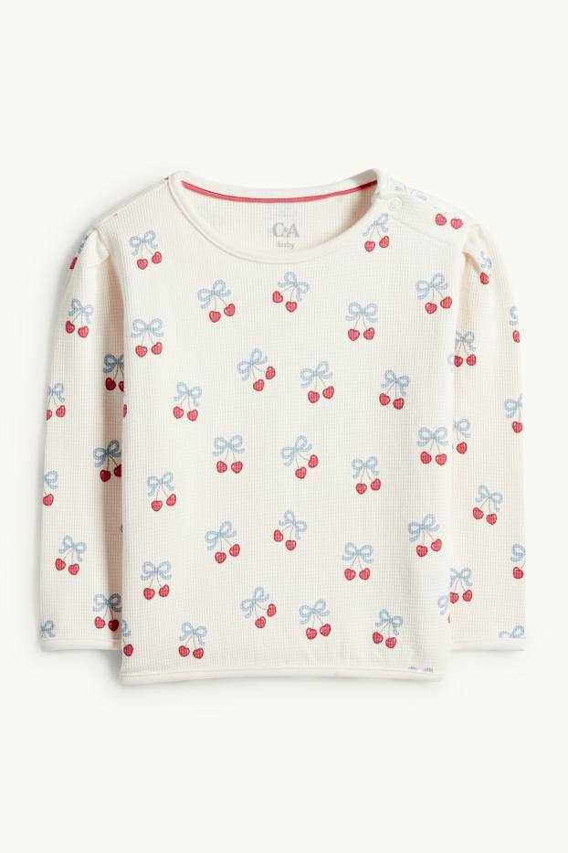 Baby Girls - Cherry - baby sweatshirt - textured - cremewhite