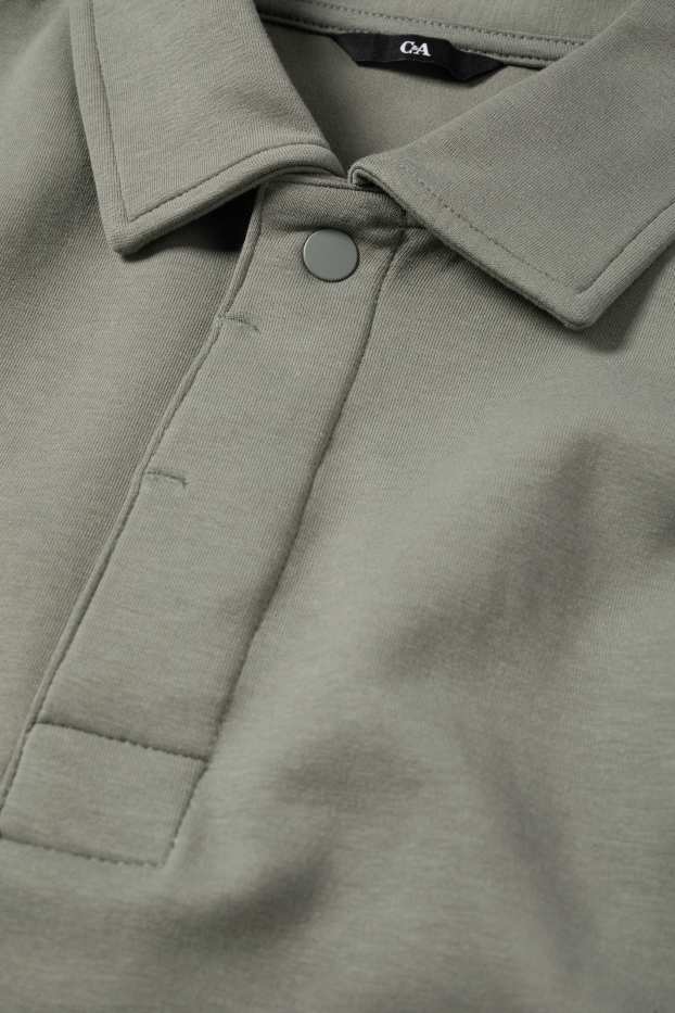 Herren - Langarm-Poloshirt - Regular Fit - khaki