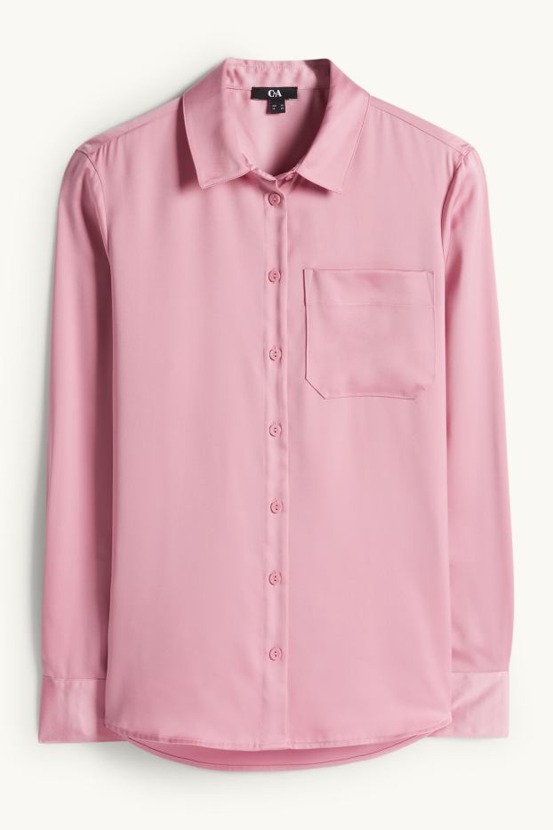 Donna - Blusa in raso - rosa scuro