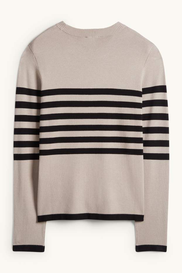 Dona - Jersei - de ratlles - negre/beix