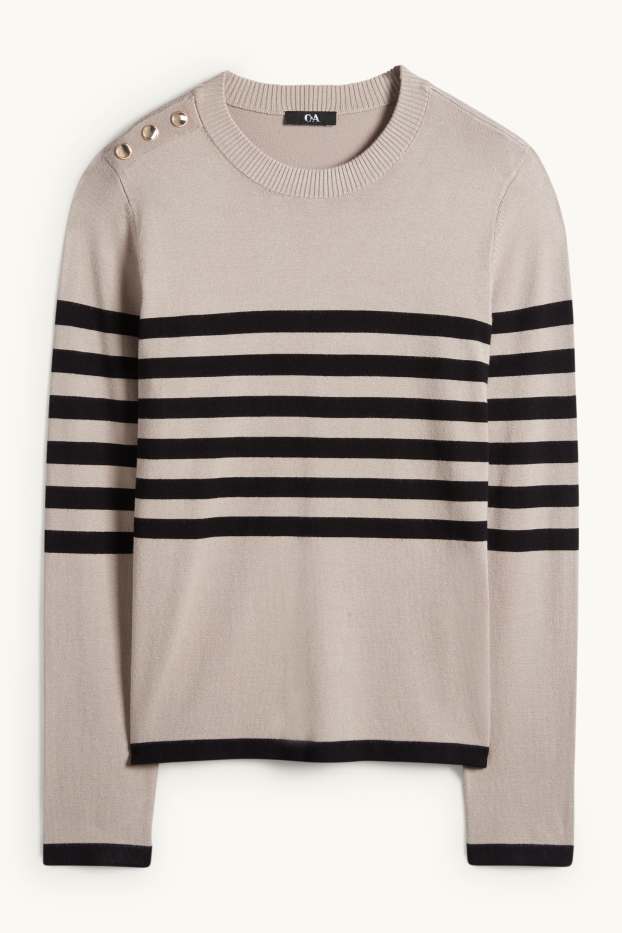 Dona - Jersei - de ratlles - negre/beix