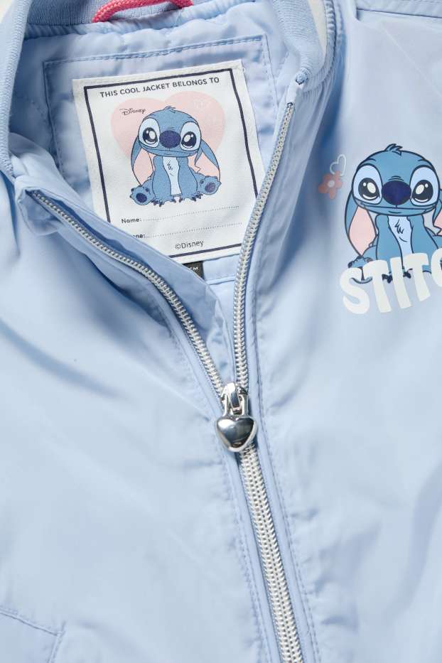 Enfants filles - Lilo & Stitch - bomber - rembourré - déperlant - bleu clair